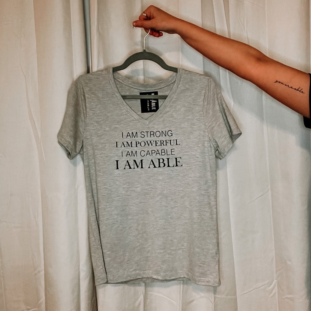 Gray Core Vneck Tee